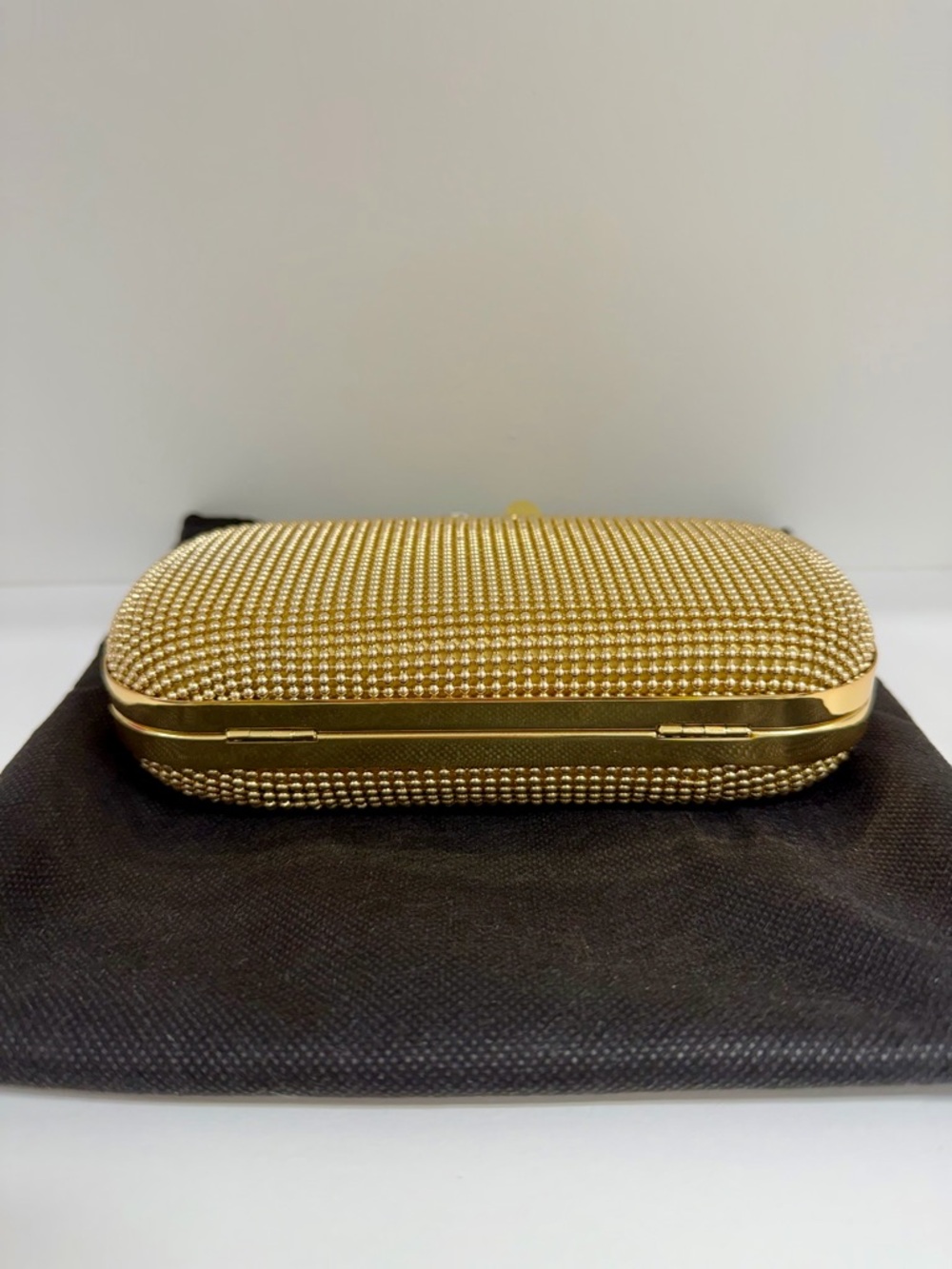 Gold Rhinestone Skull Knuckle Clutch Bag | Statement Evening Bag | NWOT - Picture 7 of 11